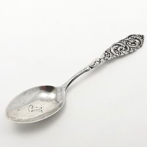 Antique Frank Whiting Sterling Silver Pierced Gladstone Scrolls Demitasse Spoon