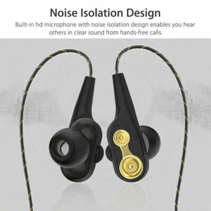 Heavy Bass Earbuds Headphones Wired HIFI Sound Dual Driver Headset Earphone Mic - Picture 1 of 13