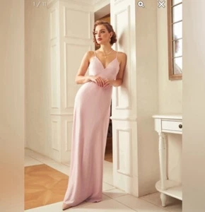 ModCloth NWT Embrace Elegance Satin Maxi Dress - Pink - Size 8 - Picture 1 of 11
