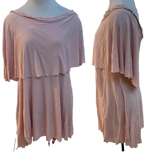 Free People FB BEACH PINK SHORT DRESS CAPE AFFECT SZ L - Picture 1 of 8
