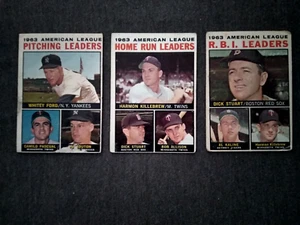 1964 Topps Whitey Ford Harmon Killebrew Al Kaline HOF Baseball Lot 3 - Picture 1 of 5