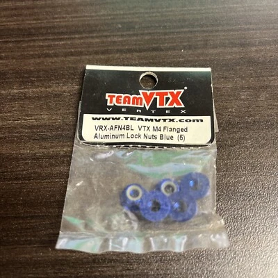Team Vtx RC Aluminum Flange M4  Lock Nuts  5  Blue Pieces Ships FREE - Image 1 of 3