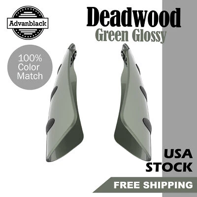 Зеленая глянцевая защита для рук Advanblack Deadwood подходит для Harley Touring & Softails - Изображение 1 из 4