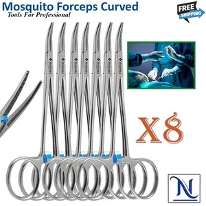 Surgical Mosquito Locking Forceps Curved Stainless Steel Instruments Hemostat - Picture 1 of 2