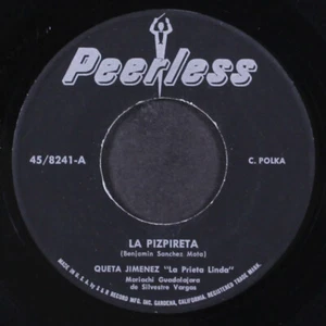 QUETA JIMENEZ: la pizpireta / anoche sone contigo PEERLESS 7" Single 45 RPM - Imagen 1 de 2