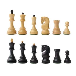 Zagreb '59 Series Chess Pieces - Ebonized Boxwood - 3.7" King - Picture 1 of 11