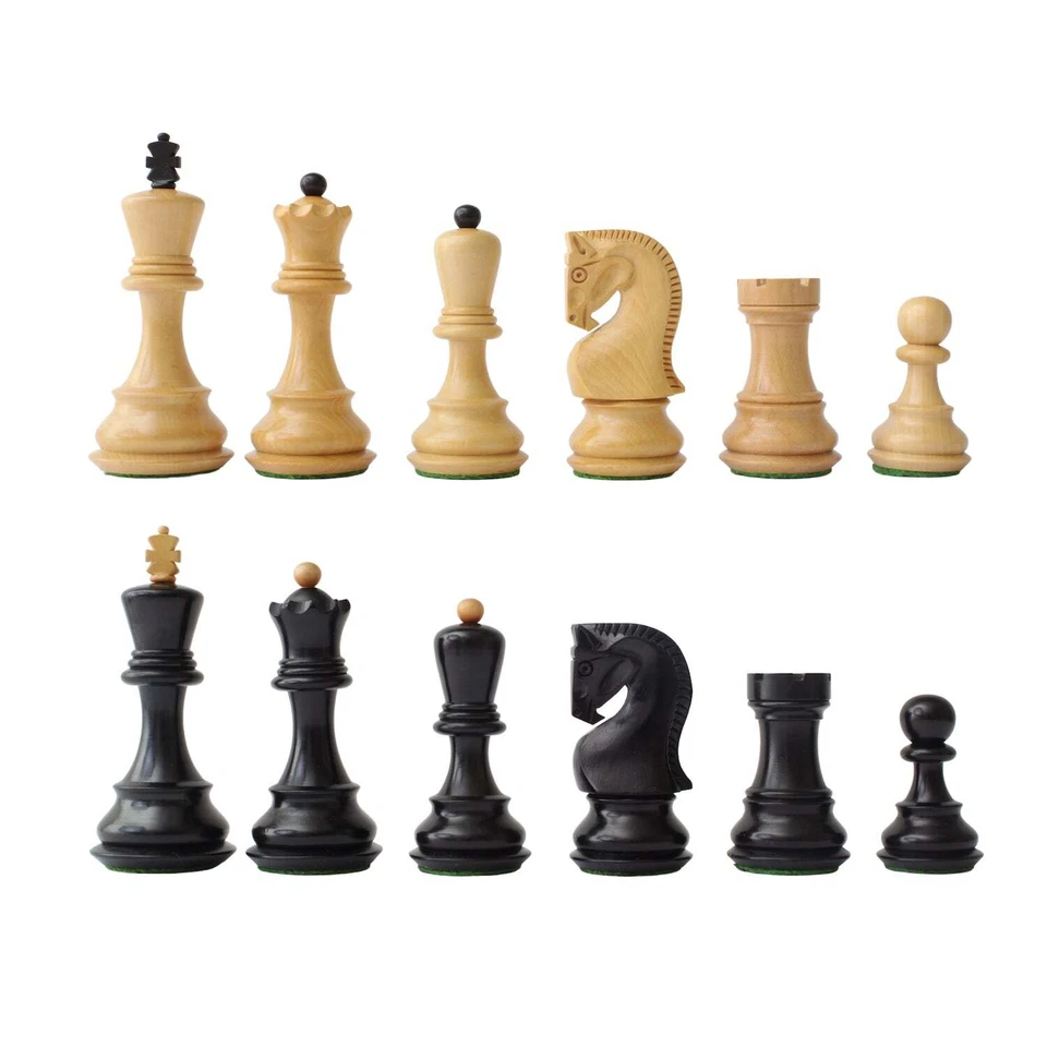 Zagreb '59 Series Chess Pieces - Ebonized Boxwood - 3.7" King - Image 1 of 4