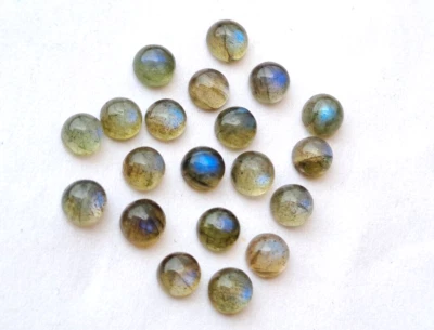 Whole Sale Natural Labradorite Cabochons 4 MM Round Shape Gemstones For Jewelry - Image 1 of 4
