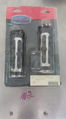 Empuñaduras de cable doble ISO premium suave de goma cromada Kuryakyn con acelerador Boss Harley Foto 1 de 4