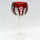Weinglas Römer hochstieliges Kristallglas mit rotem Überfang schön geschliffen