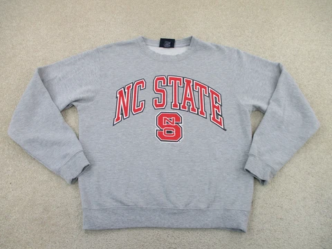 NC State Wolfpack Sweater Adult Small Gray Red Football Outdoor Sweatshirt Men * Cover