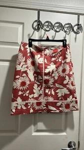 Ann Taylor Loft Skirt Size 10 Floral Ruffles Womens Zipper EUC - Picture 1 of 5