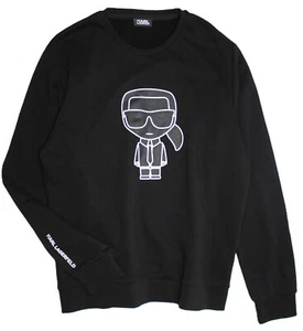 Sudadera Pullover KARL LAGERFELD Ikon Para Hombre en Negro Talla GRANDE - Imagen 1 de 7