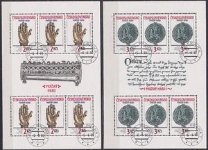 CZECHOSLOVAKIA 1990 SC#2792/93 USED SHEETS pair, Art treasures of Prague Castle. - Imagen 1 de 1