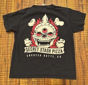 Secret Stash Crested Butte Colorado Legalize Marinara Kids Small Tshirt Black - Picture 1 of 7
