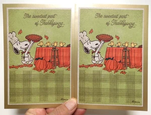 2 Karten Hallmark Happy Thanksgiving Koch Snoopy und Woodstock Lieblingsmenschen - Bild 1 von 7