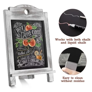  Supvox Tabletop Chalkboard Rustic Wood Countertop Blackboard Desktop Memo Board - Picture 1 of 8
