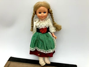 Vintage German Girl Traditional Doll 1980s? 7" Blonde Hair Pig Tails - Picture 1 of 5