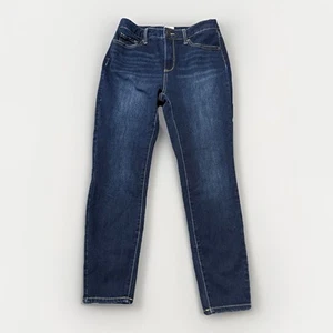 Time & Tru Mid Rise Straight Ankle Jeans Womens 8 Dark Wash Blue Stretch 28x25.5 - Picture 1 of 6