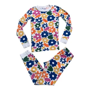 Hanna Andersson Long Johns Pajamas Set Size 8 Flower Power Long Sleeve FLAW - Picture 1 of 19