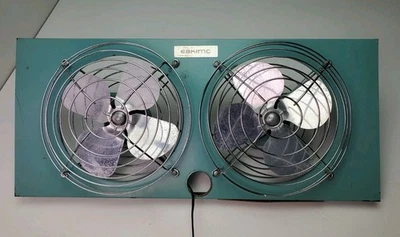 Vintage Eskimo Turquoise Double Window/Vent Fan Model 081004 Tested Works - Image 1 of 4