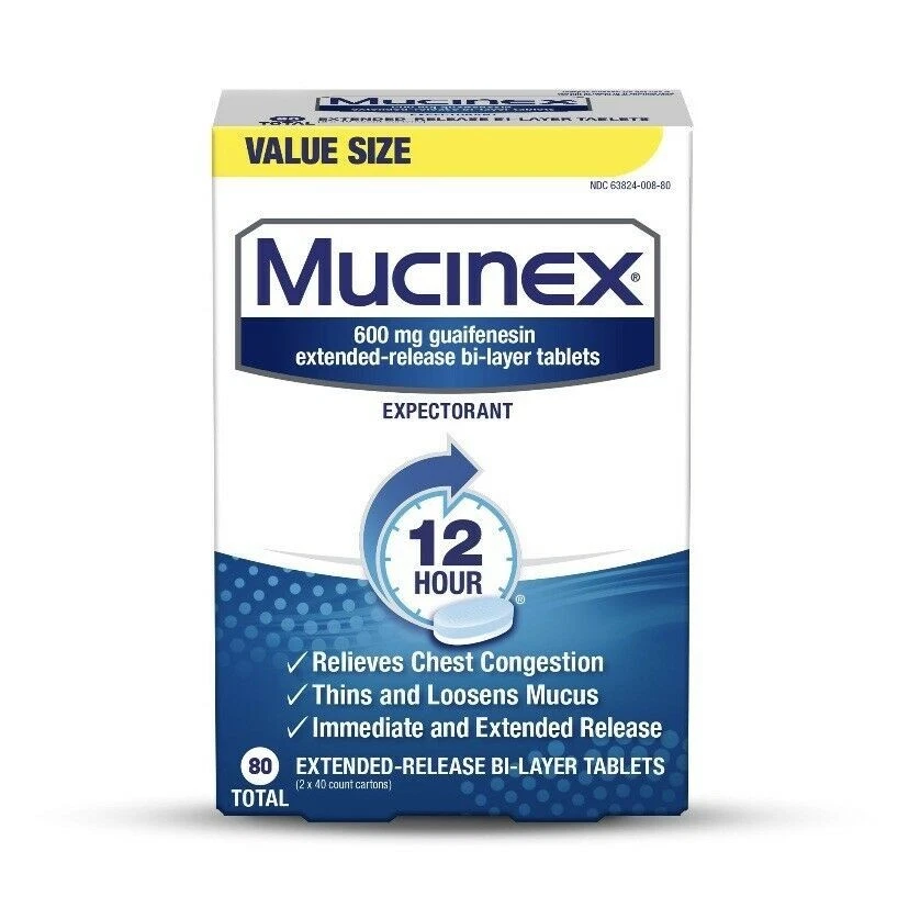 Mucinex 600mg 12hr Expectorante 80 Comprimidos Liberación Extendida Caduca 9/2027 Foto 1 de 1