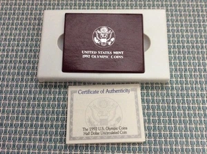 1992 P Olympics BU Gymnast Commemorative Half Dollar US Coin w/COA/Box 1 owner - Picture 1 of 3
