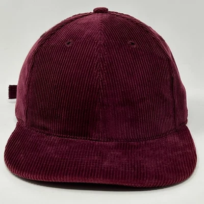 Gorra de béisbol vintage de pana en blanco años 90 Otto Strapback rojo granate liso Foto 1 de 4