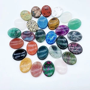 10pcs Natural mixed material Worry Stone Palm Crystal Quartz Healing Decorate - Picture 1 of 5