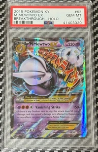 2015 Pokemon XY Breakthrough # 63 Mega Mewtwo EX Holo PSA 10 Card GEM MINT! - Picture 1 of 2
