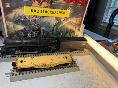 🚂 LIONEL #1110 STEAM LOCO; CANADIAN NATIONAL TIN TENDER; METAL FLATCAR💥 L1221 - Image 1 of 4