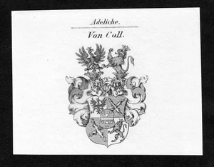 Approx. 1820 Coll Coat of Arms Copperplate Antique Print Heraldry - Picture 1 of 1