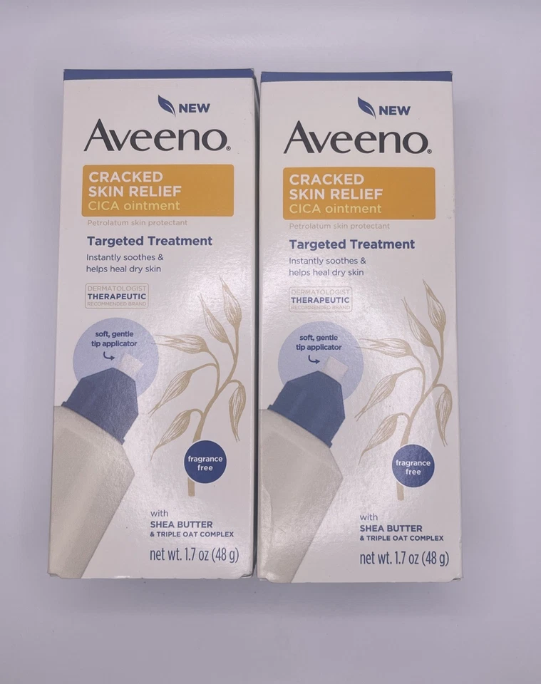 2 件 AVEENO 裂纹皮肤缓解亚信软膏 1.7 盎司停产/难以找到 — 第 1/1 张图片