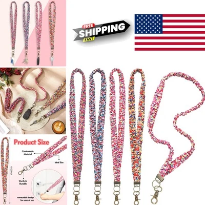 Lindo Llavero Cuello Retráctil 4 Piezas Cordones Scrunchie para Insignias y Llaves de Identificación Foto 1 de 4