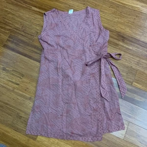 Soma Organic Cotton Wrap Top Pink Sleeveless Summer Casual Lightweight Size XS - Picture 1 of 7