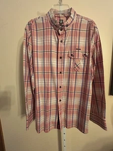 Cavi Shirt Mens 2XL Button Up Long Sleeve Plaid Pockets Casual Preppy Spring - Afbeelding 1 van 17