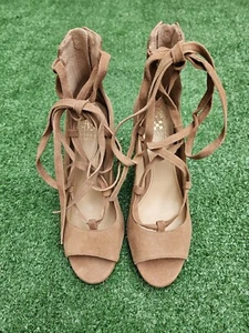 Vince Camuto Women's Lace-up Suede Heels, Size 8.5, Tan - Picture 1 of 10