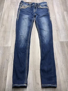 Rock Revival Jeans Vaness Skinny Pailletten Bling Damen Größe 27 Dark Wash Denim Y2K - Bild 1 von 19