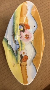 Vtg Porcelain Japan Cherry Blossom Mountains Lusterwear Candy Dish 1920/30 - Picture 1 of 12