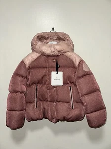 NEW! Moncler Girls Pink Sparkle Chouette Jacket Puffer Down Size 8A - Picture 1 of 11