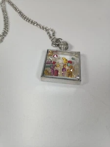 Multicoloured Crystal Silver Tone Necklace Pendant - Picture 1 of 23