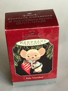 Hallmark Feliz Navidad Mouse Chili Pepper 1998 recuerdo de Navidad adorno nuevo - Imagen 1 de 1