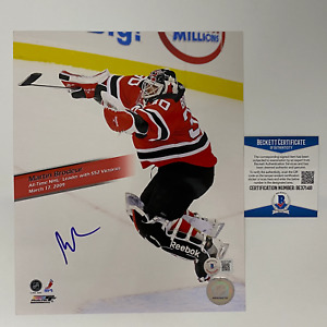 Autographed/Signed Martin Brodeur New Jersey Devils 8x10 Photo Beckett BAS COA 2