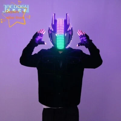 LED Robot Helmet For Luminous Robot Costumes Dance Performance Party Only Helmet - Image 1 of 4