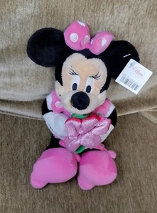 Disney Store Flower Minnie Mouse Plush Bean Bag 8" New - Picture 1 of 2