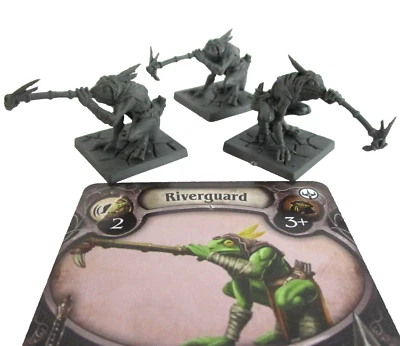 League Of Infamy 3x RIVERGUARD Minis & Card NEW!! - Image 1 of 4