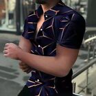 Men's Fashion Fitness Short Sleeve Button Down Shirt Casual T Shirt Dress