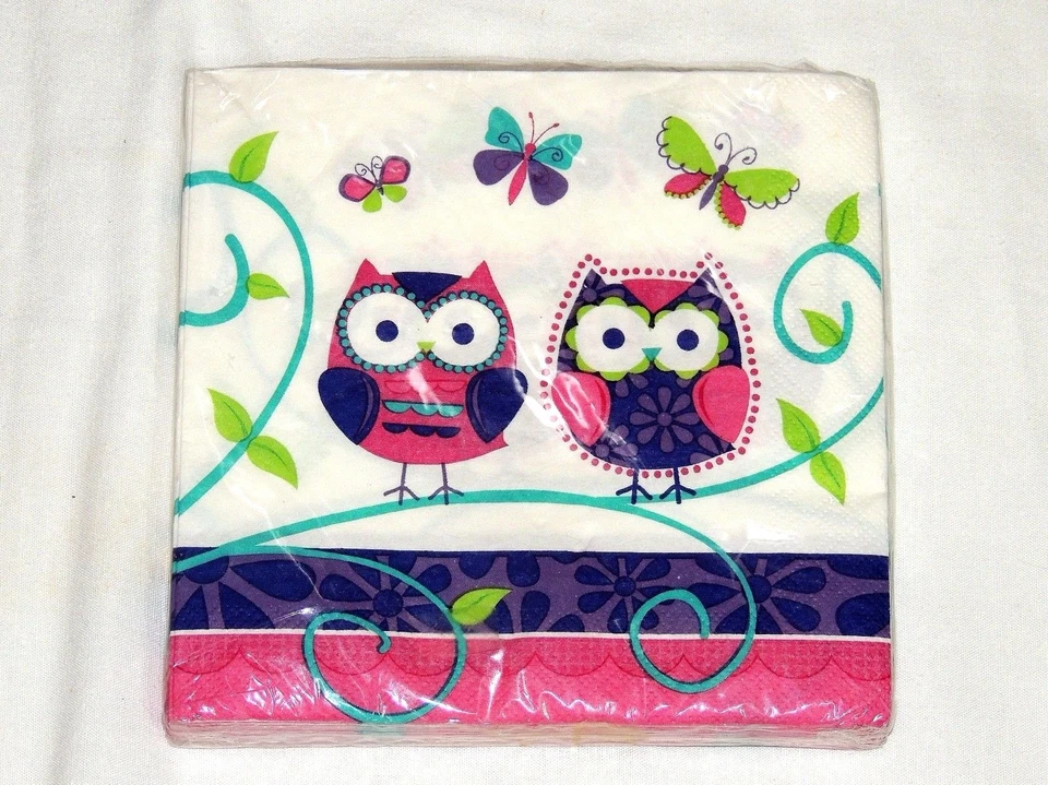 OWL PAL BIRTHDAY -16- LUNCH NAPKINS -  PARTY SUPPLIES - Image 1 of 1