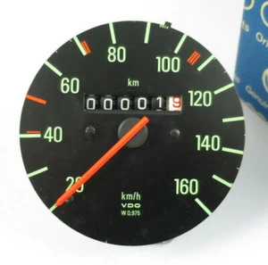 original VW Polo 1 Audi 50 Tachometer Tacho NEU 861957021D 160km/h grün - Bild 1 von 4