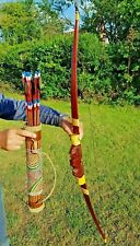 TRADITIONAL RECURVE ARCHERY SET WITH 10 ARROWS & QUIVER (HAND CARVED SNAKE)